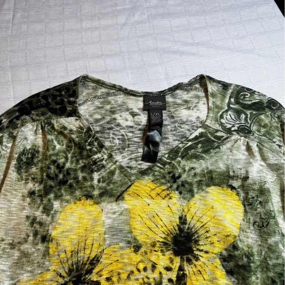 Chico's Travelers Collection Floral Cape Poncho L/XL Coastal Grandma Fairy - Picture 7 of 9